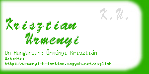 krisztian urmenyi business card